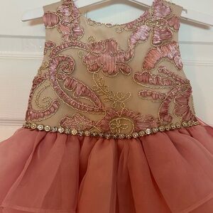 Rare Editions Pink and Gold Formal Kids Dress